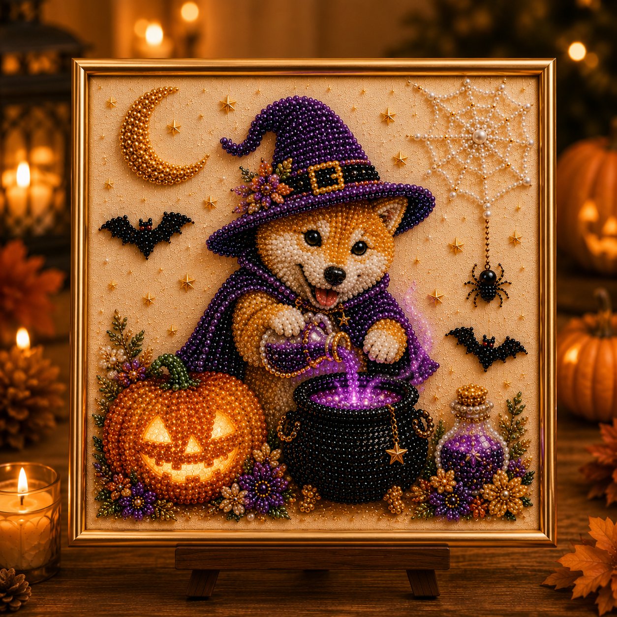 🧘Relaxing & Beginner-Friendly -💎DIY Halloween Puppy Pearl Painting Kit🐶