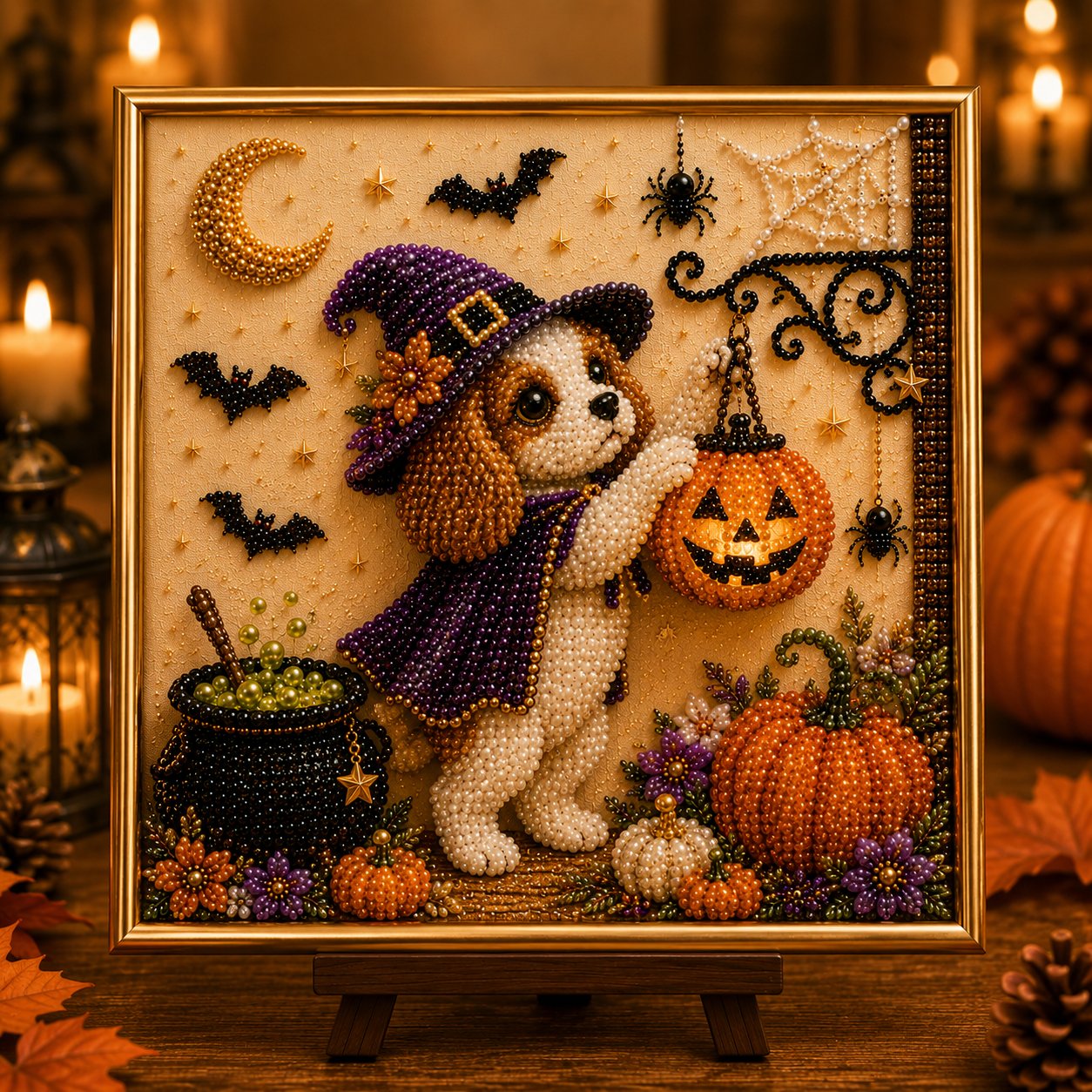 🧘Relaxing & Beginner-Friendly -💎DIY Halloween Puppy Pearl Painting Kit🐶