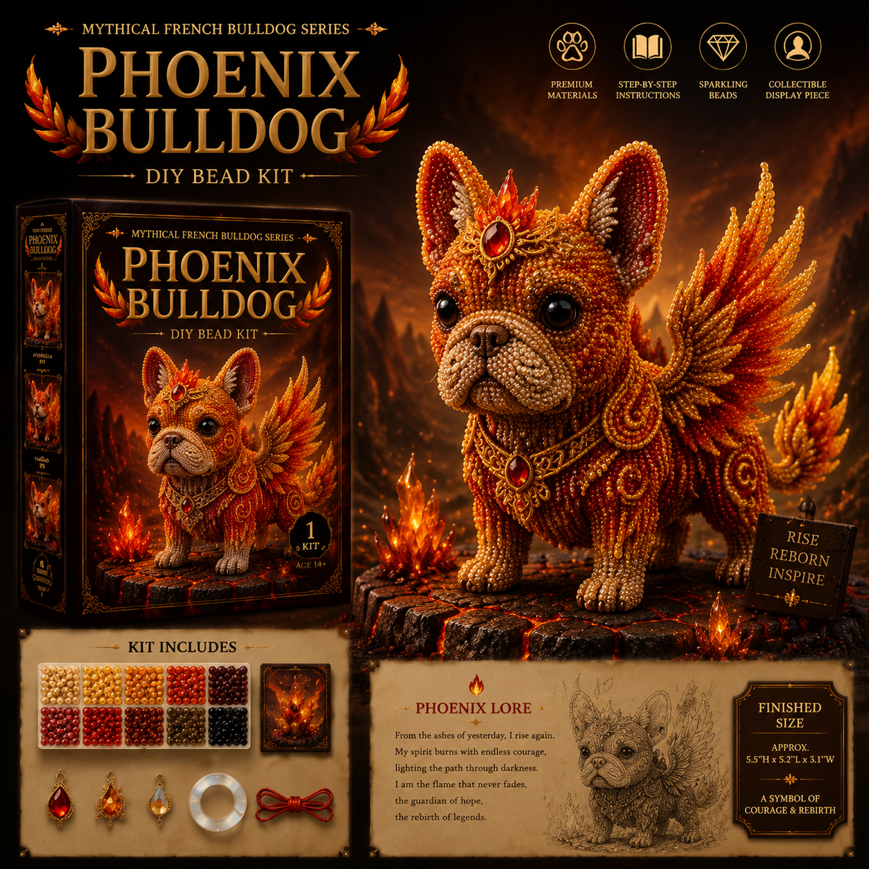 🐾 Mythical French Bulldog DIY Bead Kit Collection