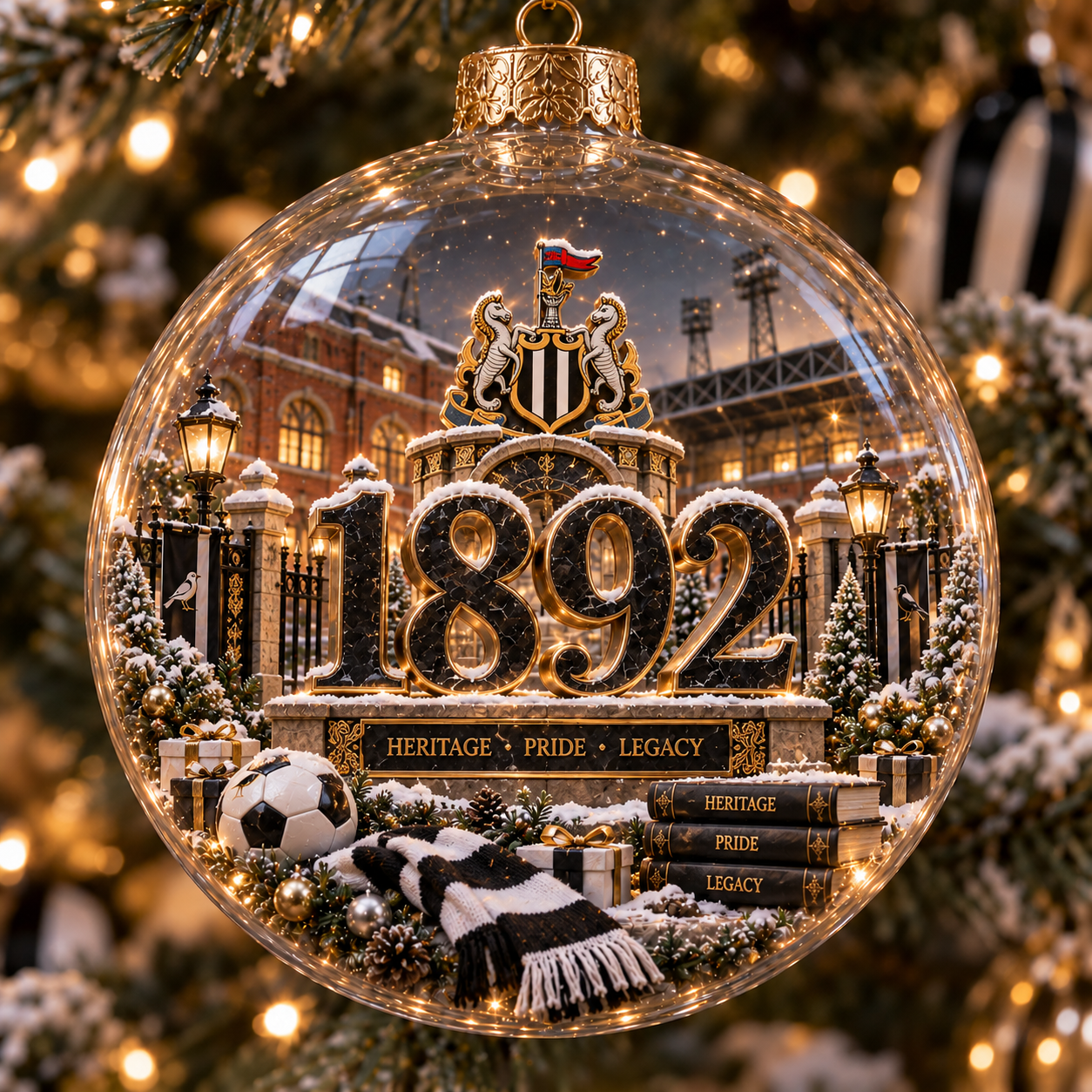 🎄 Howay the Lads Light-Up Football Heritage Diorama Ornament