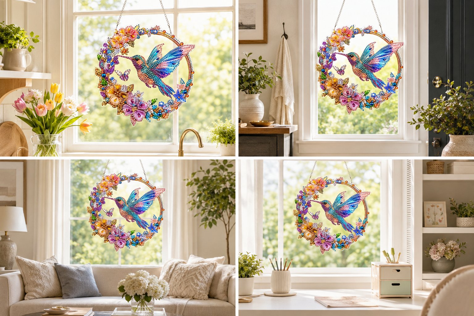 ☀️LAST DAY 70% OFF🌈 - Hummingbird Diamond Art Hanging Ornament Kit