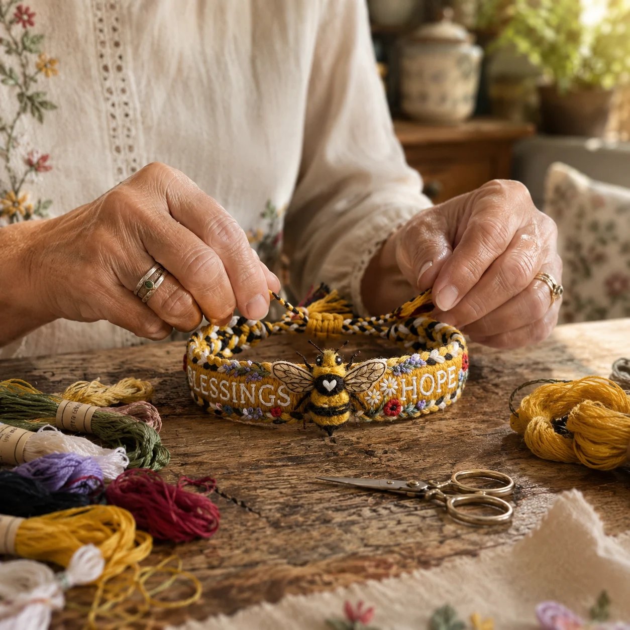 Blessings & Hope 2026 Limited Edition Handmade Honey Bee Woven Bracelet
