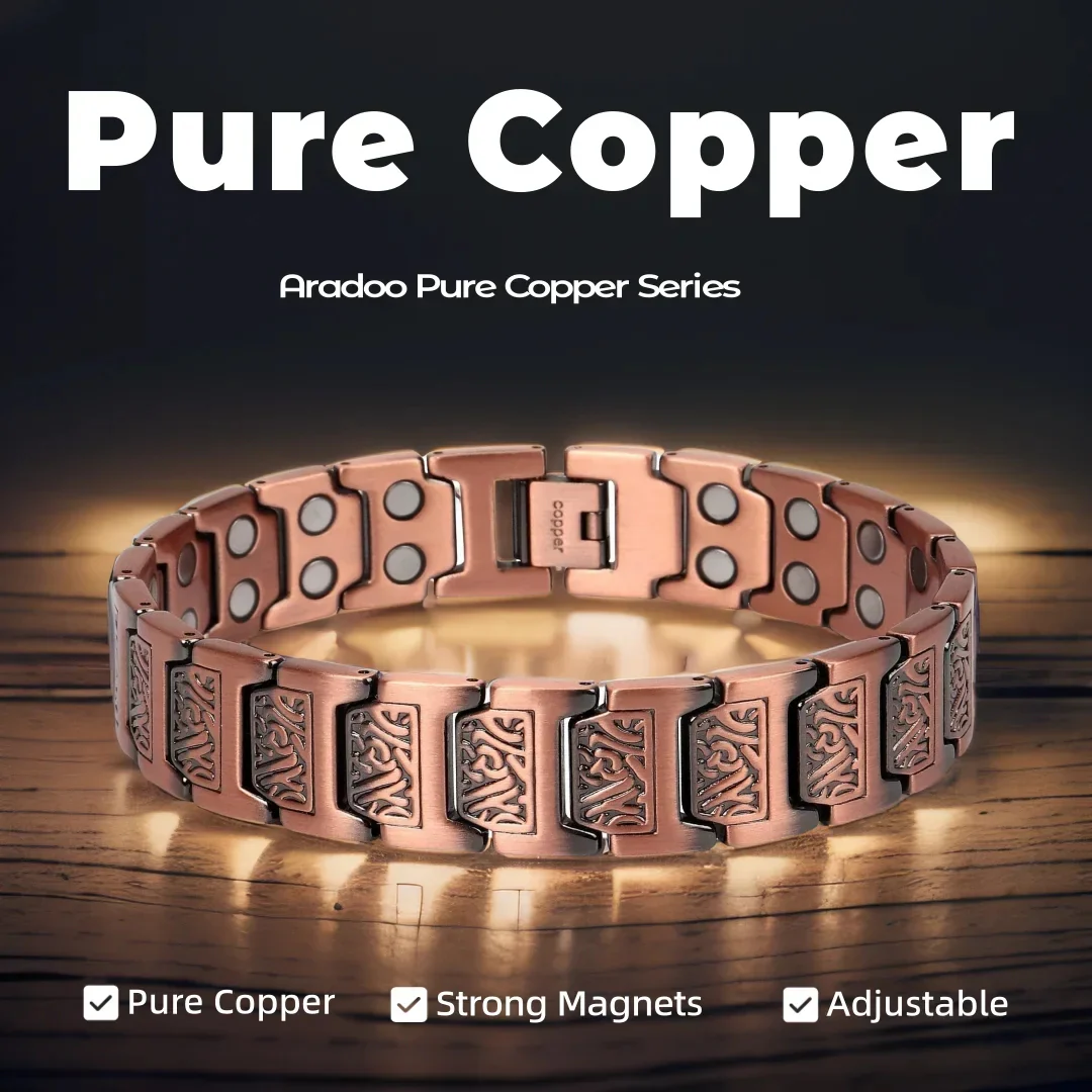 Men's Four Leaf Magnetic Copper Bracelet â€” Strength in Every Link (Limited-time offer for 2026 Celebrate with 70% OFF! - Copper Magnetic Power Boost Circulation, Banish Fatigue)