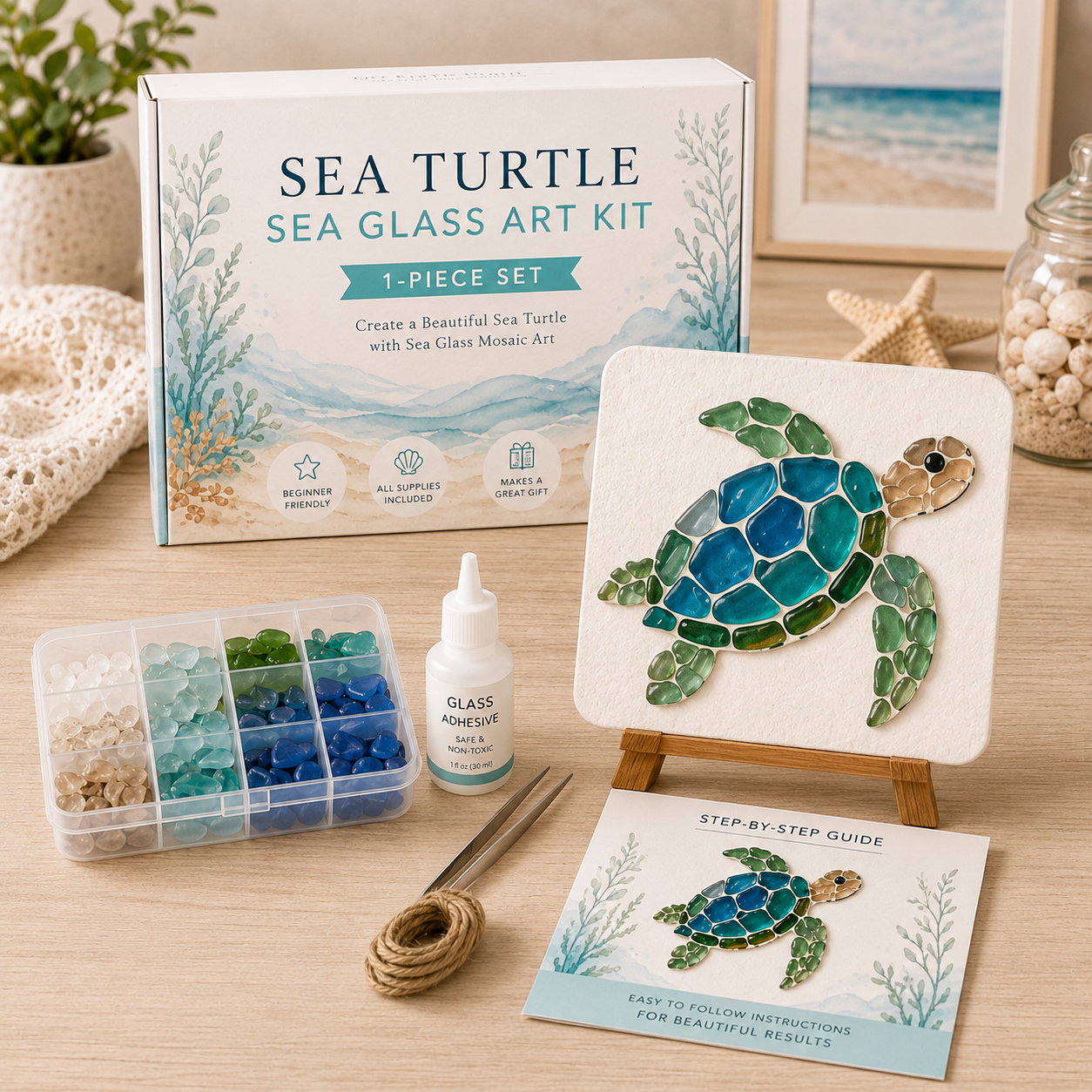 🌸🙏💖Sea Glass Art Kit – Create Stunning Mosaic Masterpieces at Home 🐢🌸🙏💖