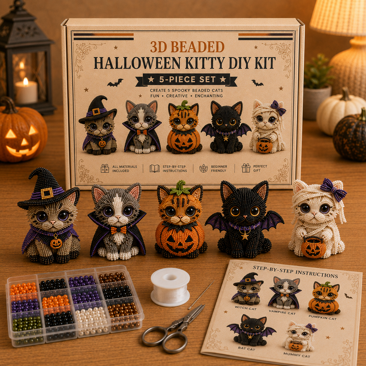 Celebrate Every Season in Beads ✨ 3D Beaded Kitty DIY Collection