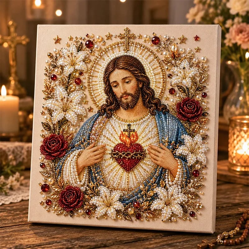 🔥 Last Day 75% OFF – ✝️ DIY Jesus Pearl Art Kit | 3D Pearl-Style Christian Artwork for Prayer Corners & Faith Gifts (📦Buy 3 Free Shipping)