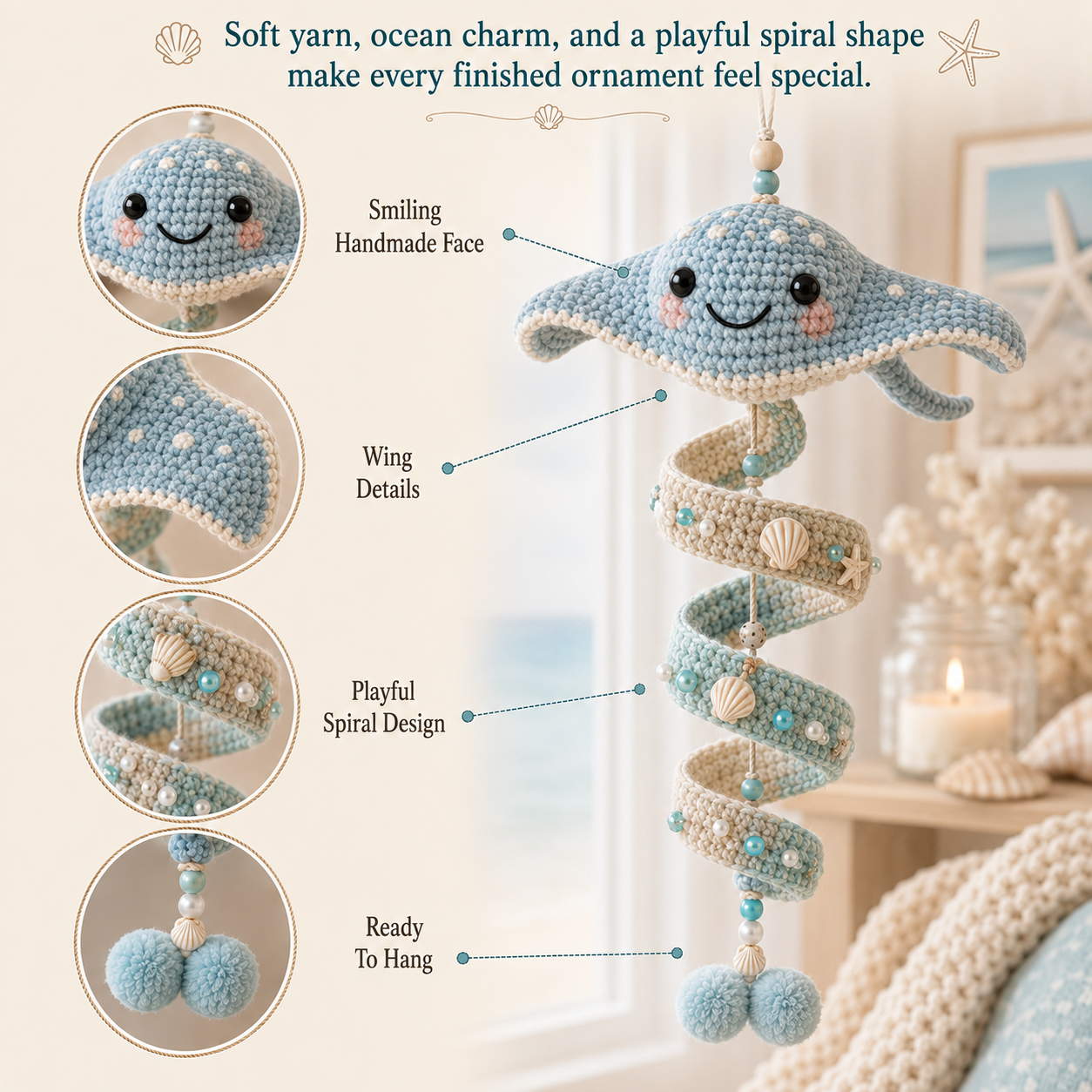 🐚 DIY Ocean Animal Spiral Hanging Ornament Kit