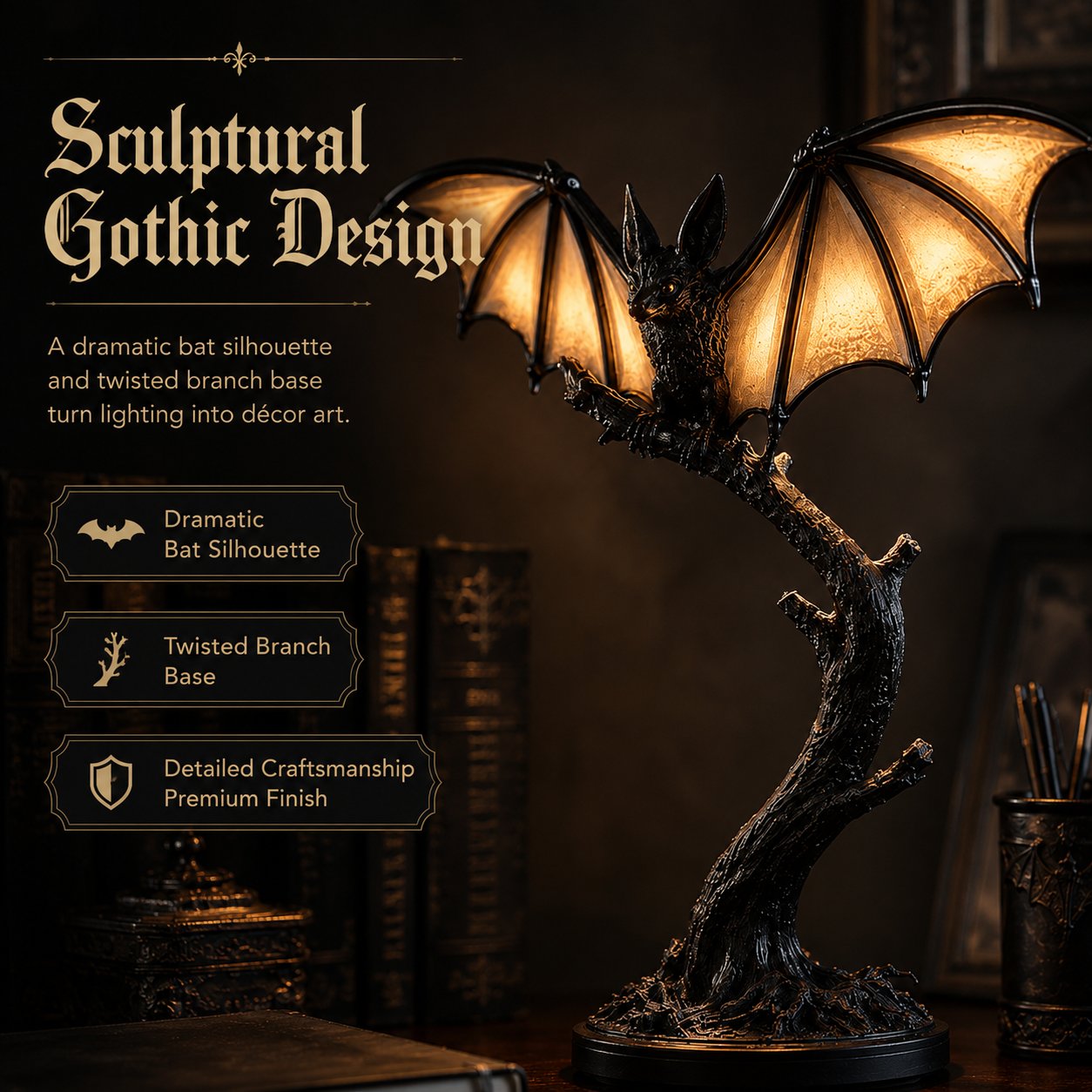 🔥 39% OFF – Glowing Bat Desk Lamp🎉Only Today Buy More Save More🔥