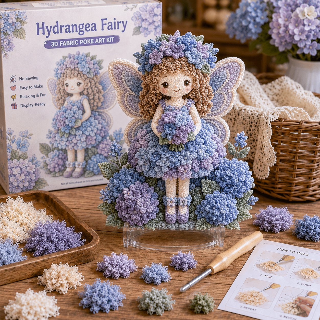 🌸Flower Fairy 3D Fabric Poke Art Kit
