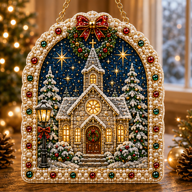 🎅✨DIY Jeweled Christmas Story Window Hanging Ornament Kit