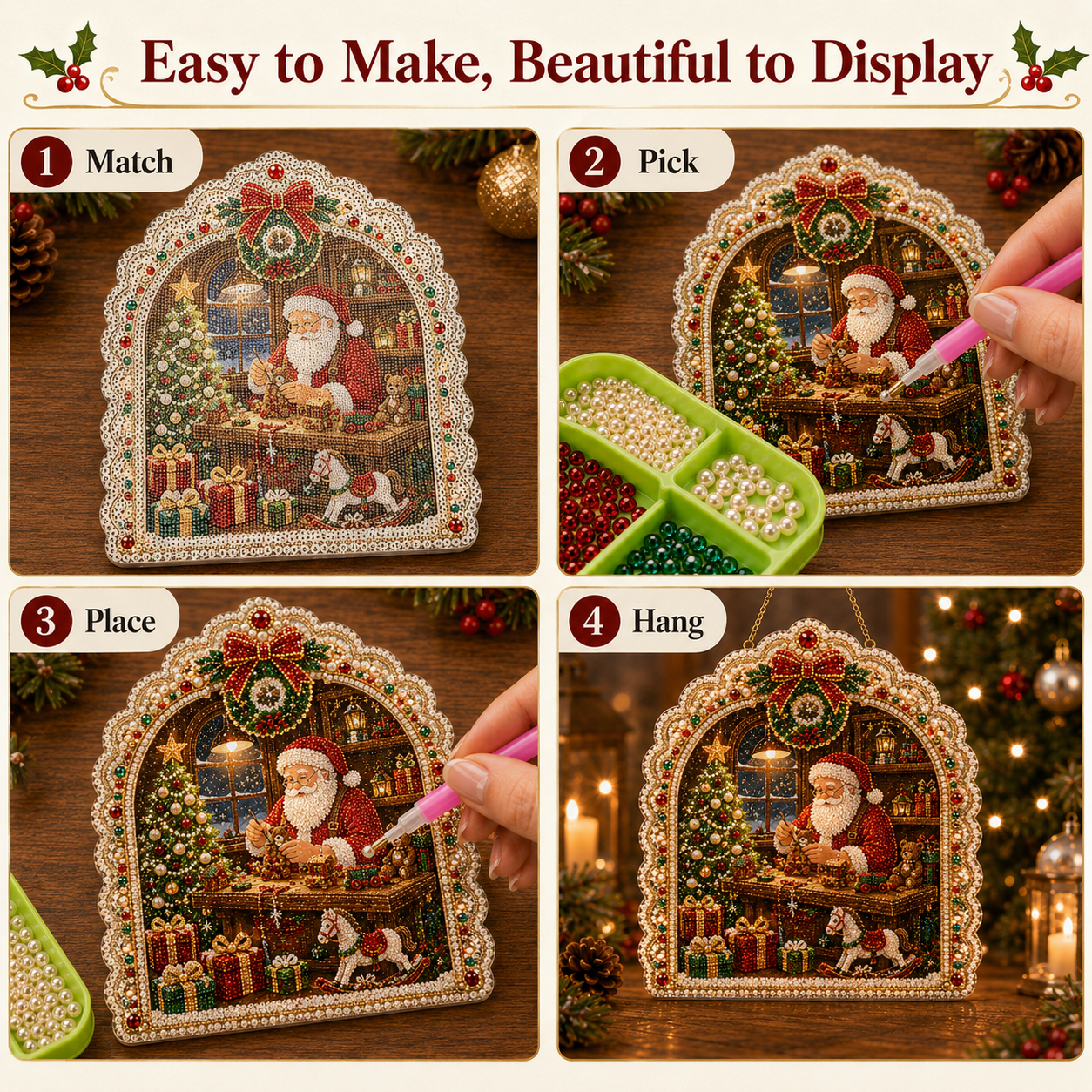 🎅✨DIY Jeweled Christmas Story Window Hanging Ornament Kit