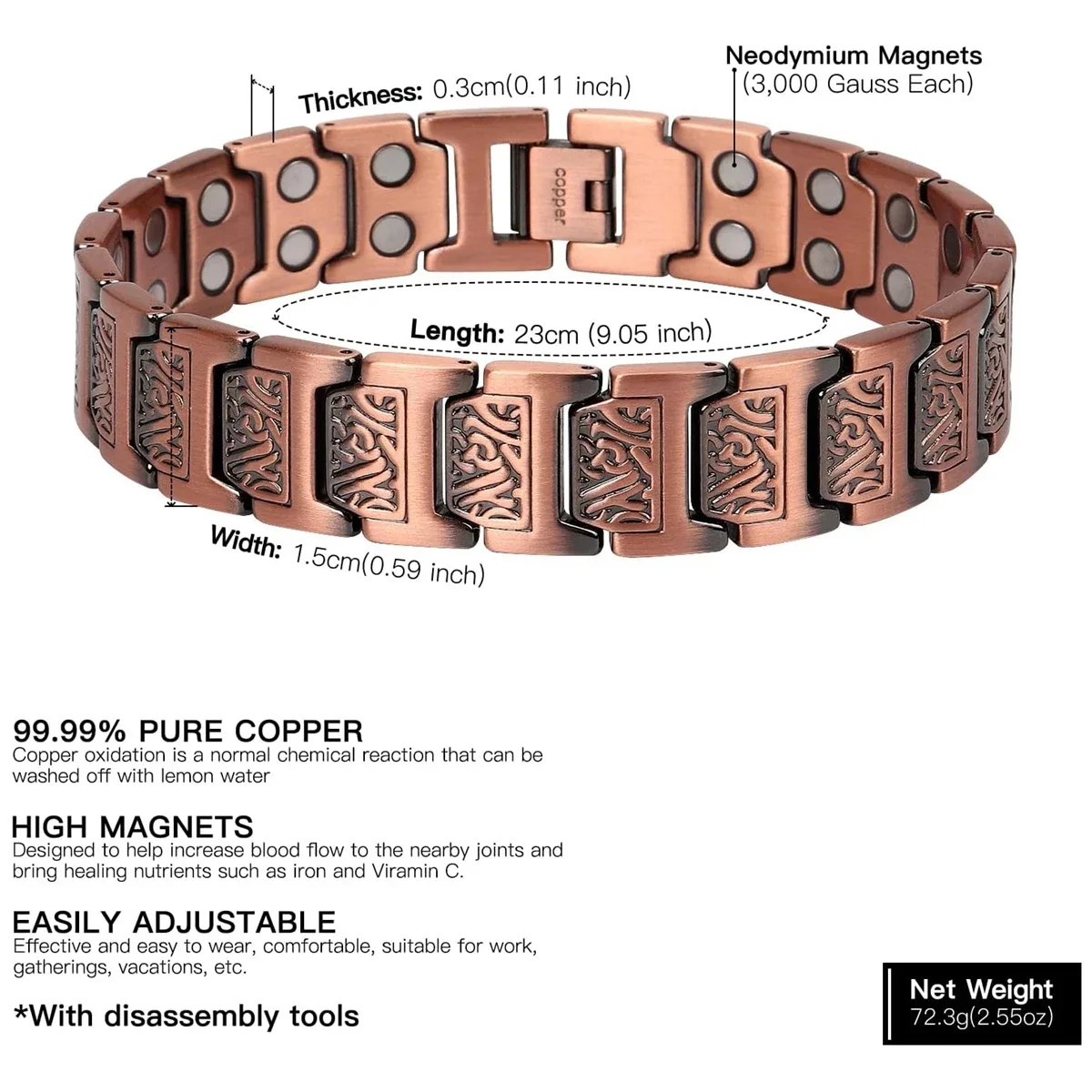 Men's Four Leaf Magnetic Copper Bracelet â€” Strength in Every Link (Limited-time offer for 2026 Celebrate with 70% OFF! - Copper Magnetic Power Boost Circulation, Banish Fatigue)