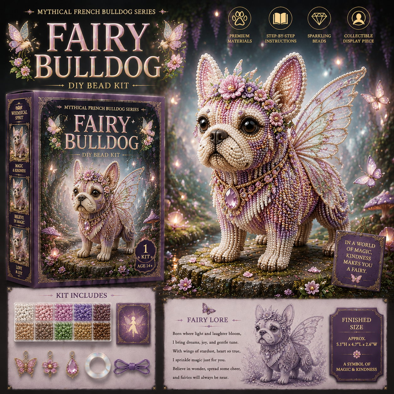 🐾 Mythical French Bulldog DIY Bead Kit Collection
