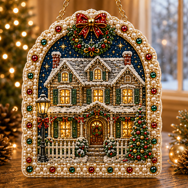🎅✨DIY Jeweled Christmas Story Window Hanging Ornament Kit