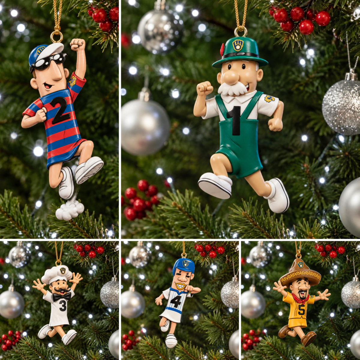Brewers Famous Racing Sausages Ornament Set