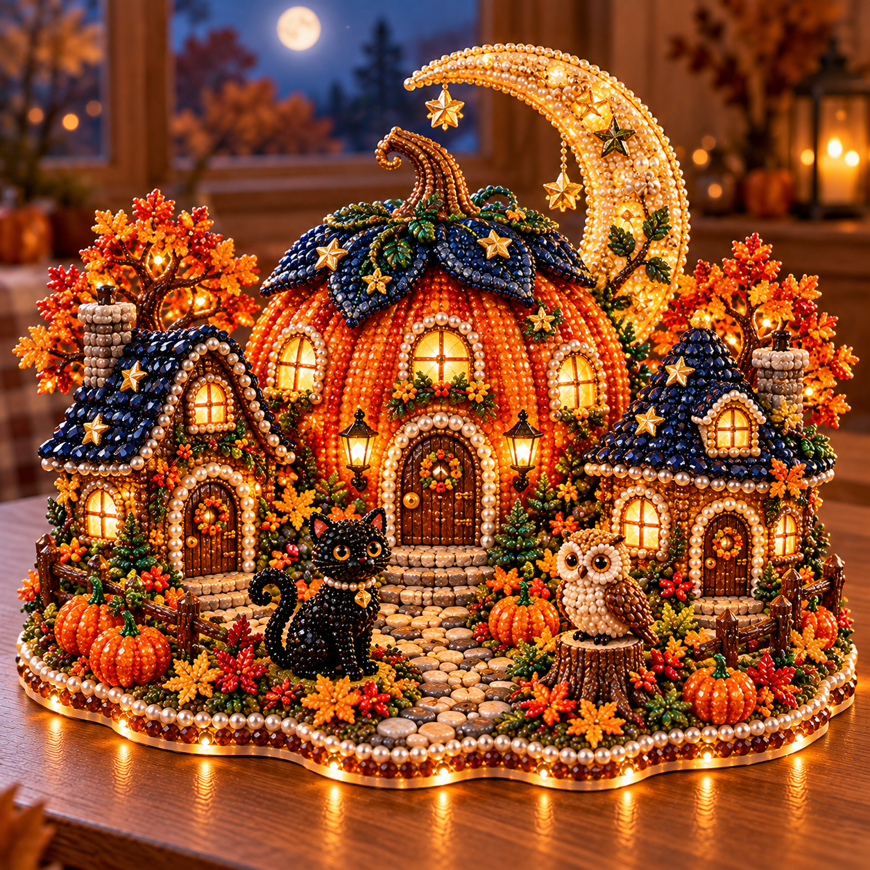 🔥 Holiday Sale: 60% Off 🍂 DIY Sparkling Autumn Village — 3D Diamond Art Decoration Kit