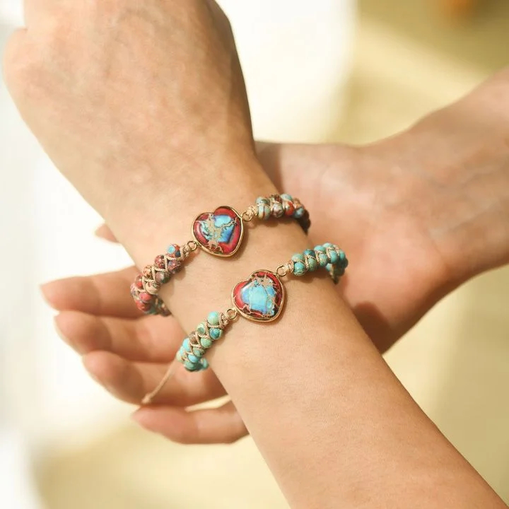 Jasper Heart Bracelet To My Granddaughter Love You Forever ï¼‰