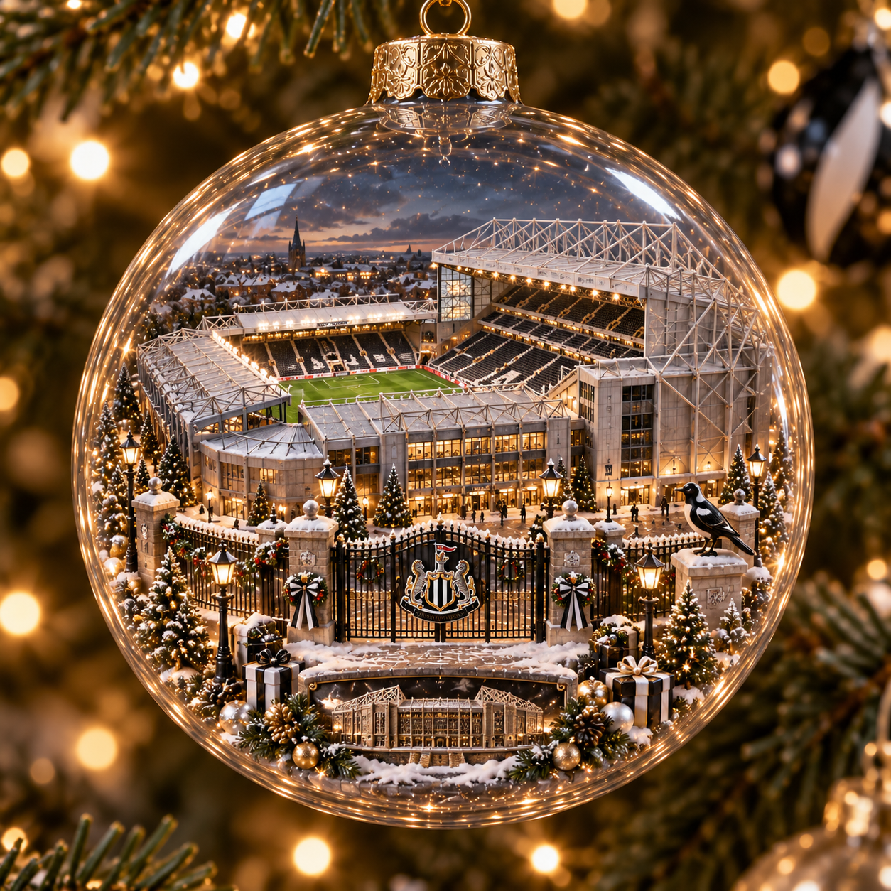 🎄 Howay the Lads Light-Up Football Heritage Diorama Ornament