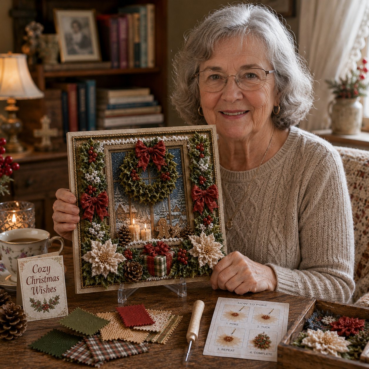 🎄🧵 Premium 3D Christmas Fabric Poke Art Kit