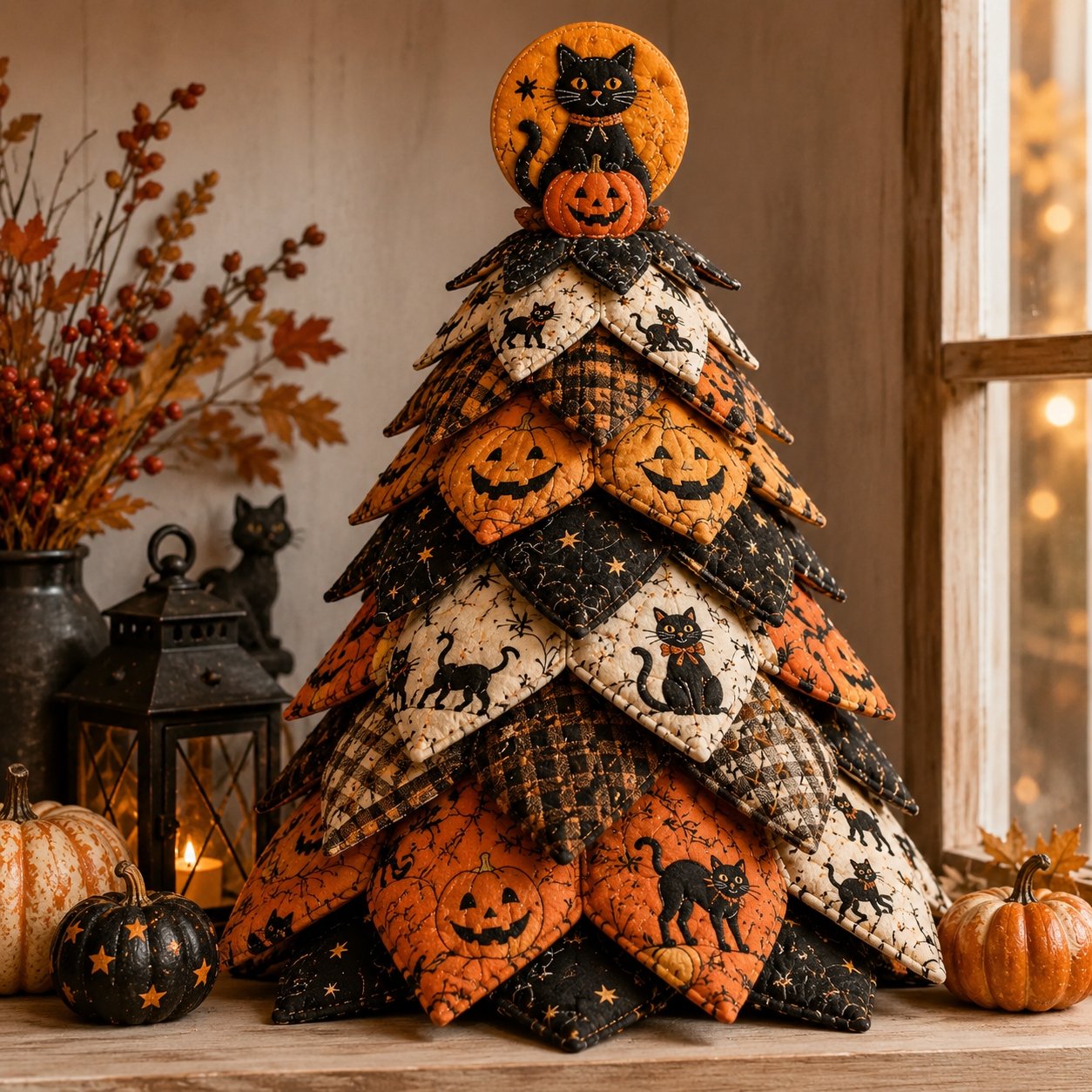 🔥 49% OFF – 🎃 DIY Halloween Quilted Fabric Tree Kit⏰️Buy More Save More🔥