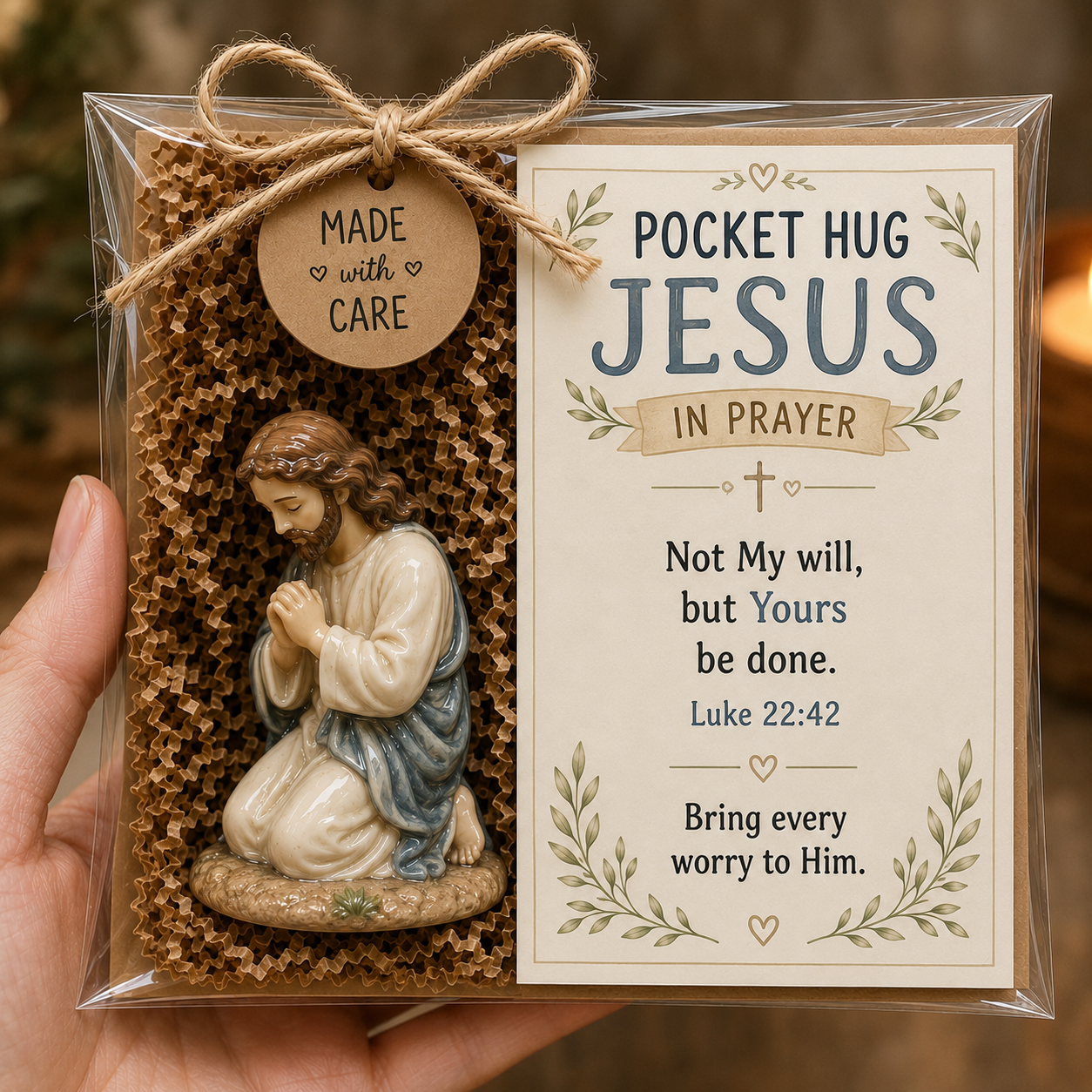 ✝️ Faith Pocket Hug Keepsake – Jesus, Mary & Guardian Angel Encouragement Gift
