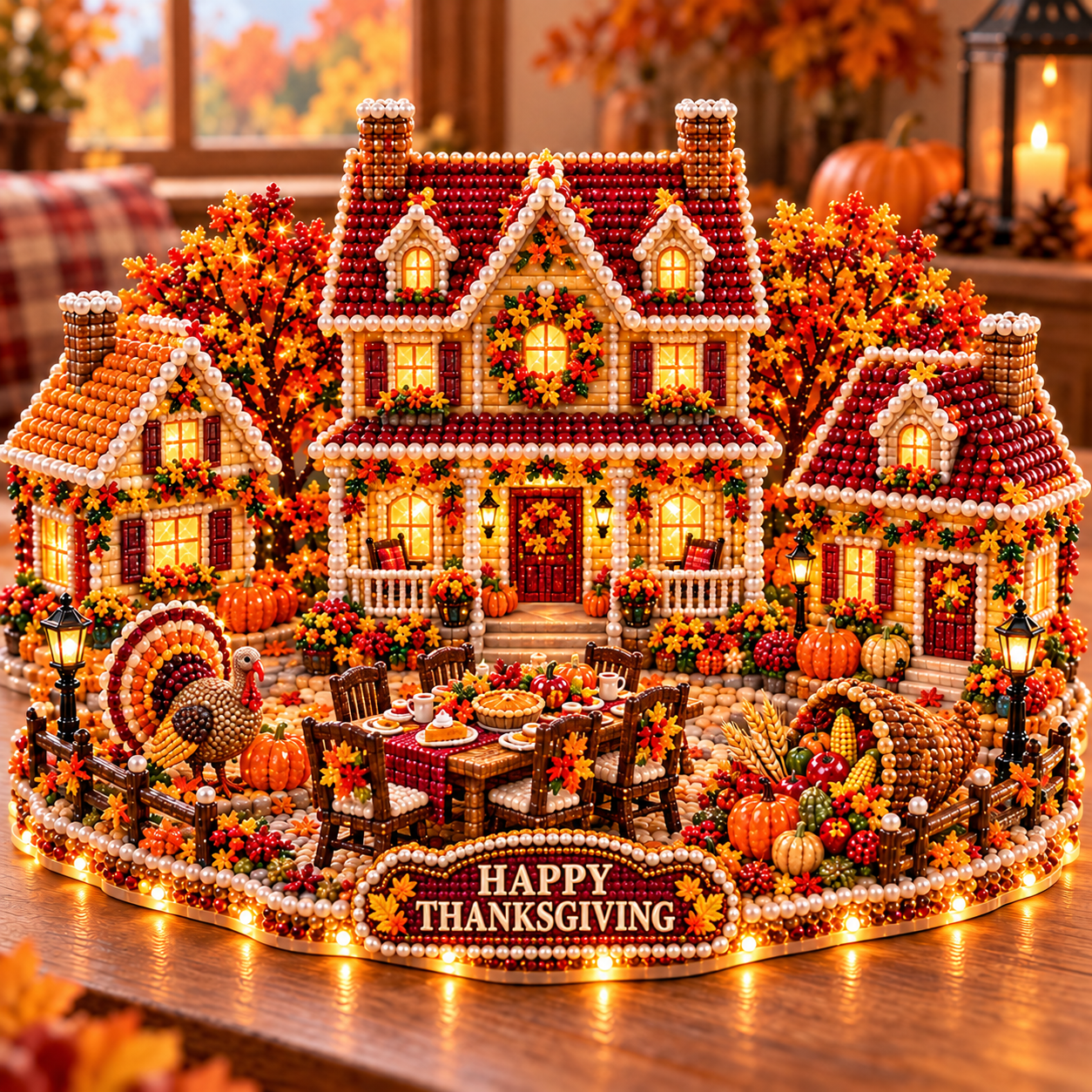 🔥 Holiday Sale: 60% Off 🍂 DIY Sparkling Autumn Village — 3D Diamond Art Decoration Kit