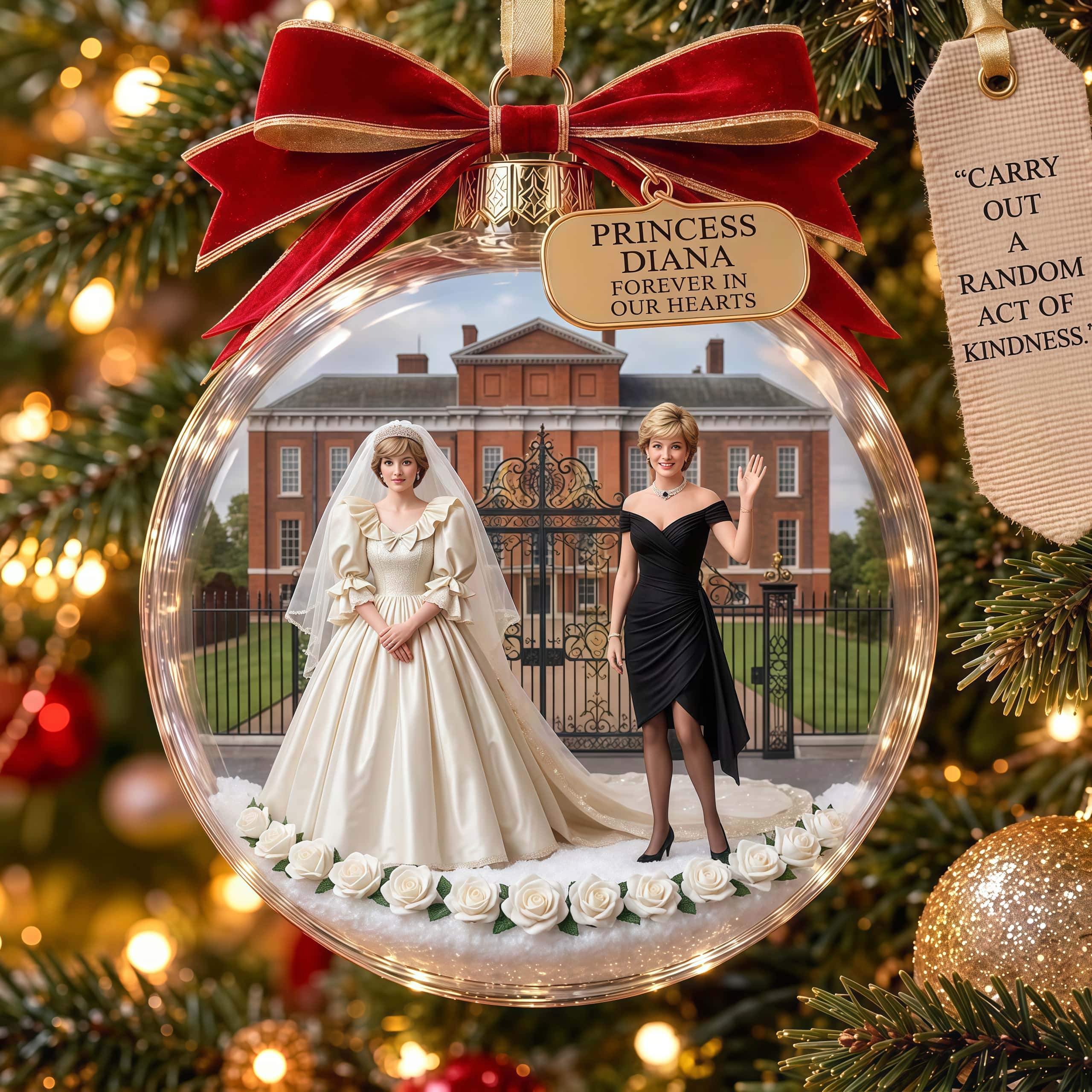 Princess Diana Memorial Collection Christmas Globe Bauble Ornament