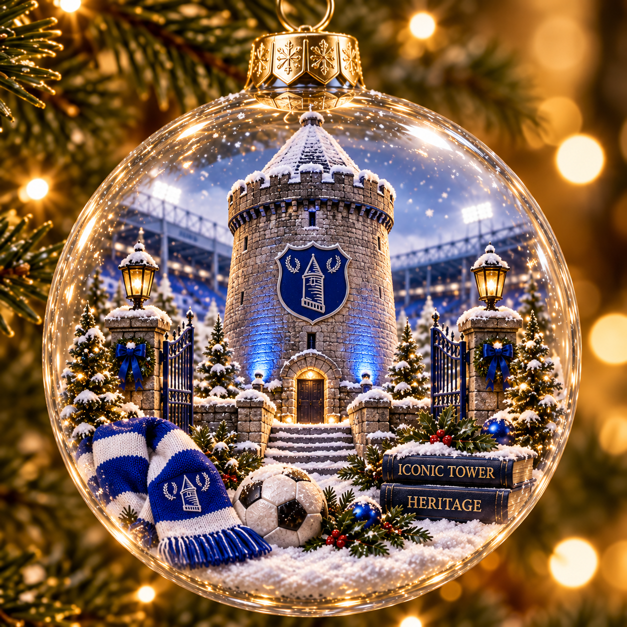 🎄 Nil Satis Nisi Optimum Light-Up Football Christmas Globe Ornament