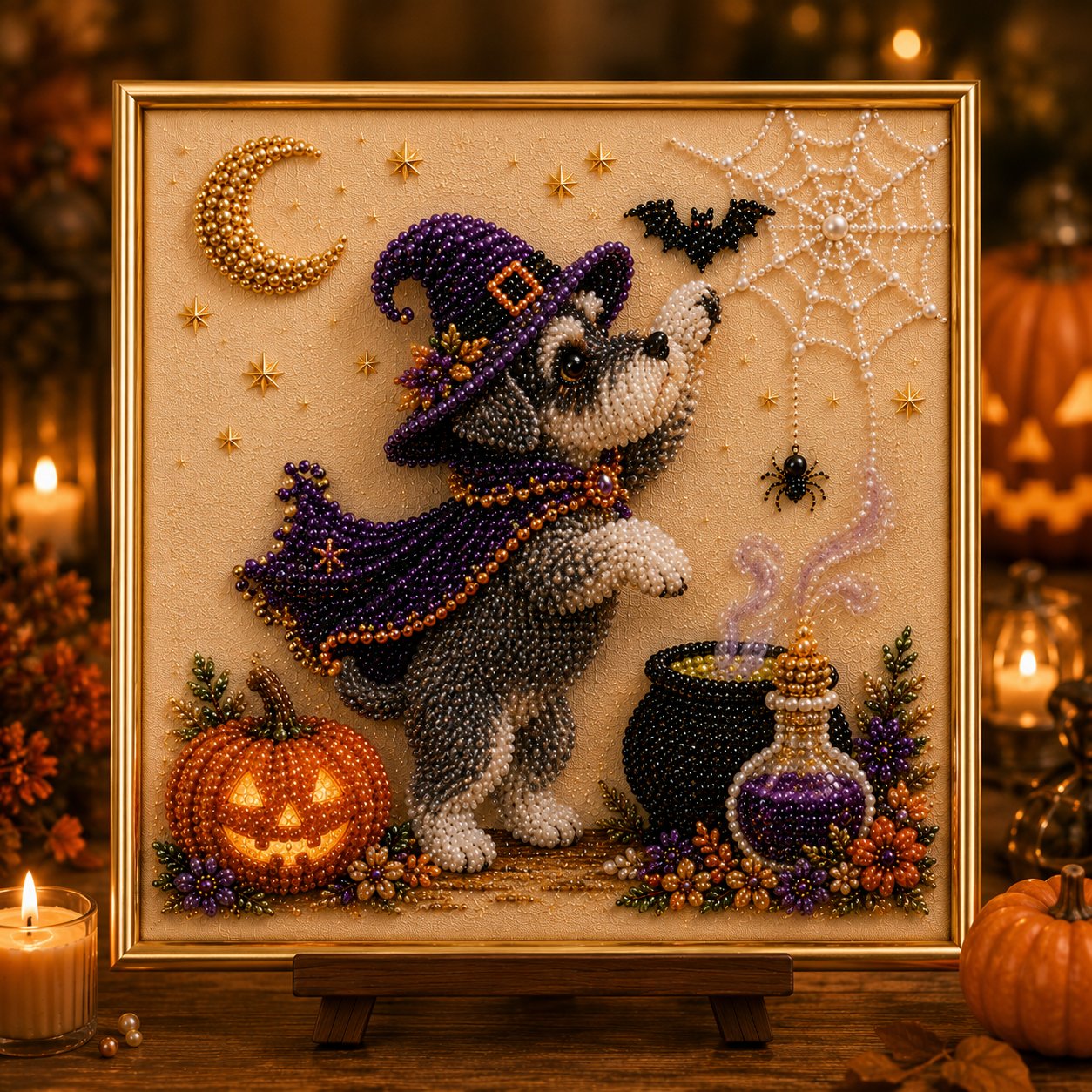 🧘Relaxing & Beginner-Friendly -💎DIY Halloween Puppy Pearl Painting Kit🐶
