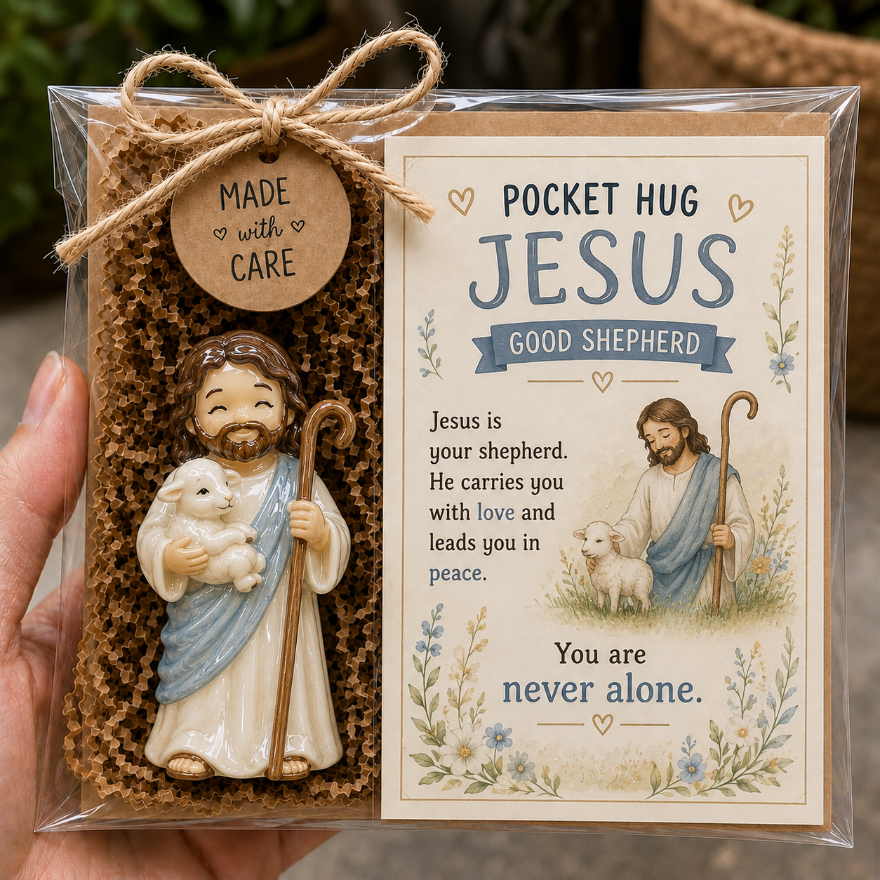 ✝️ Faith Pocket Hug Keepsake – Jesus, Mary & Guardian Angel Encouragement Gift