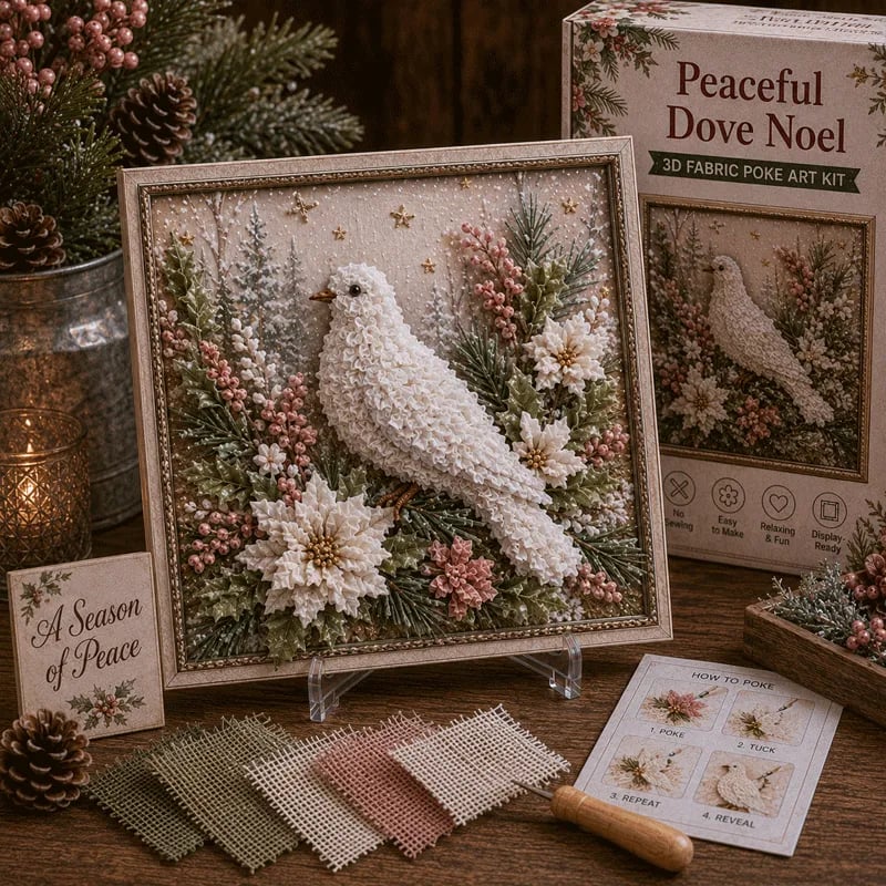 🎄🧵 Premium 3D Christmas Fabric Poke Art Kit