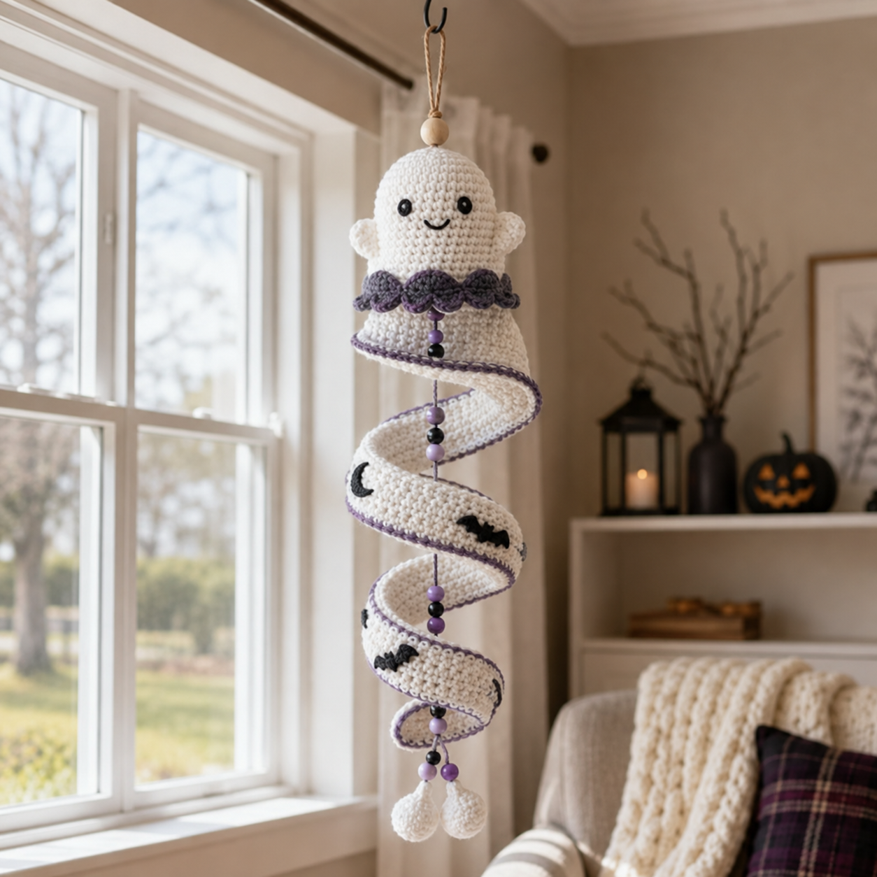 ☃️ Crochet Snowman Spiral Ornament DIY Kit | Complete Beginner-Friendly Set with Soft Yarn, Crochet Hook, Festive Beads, Snowflakes & Step-by-Step Guide 🧶🎄✨