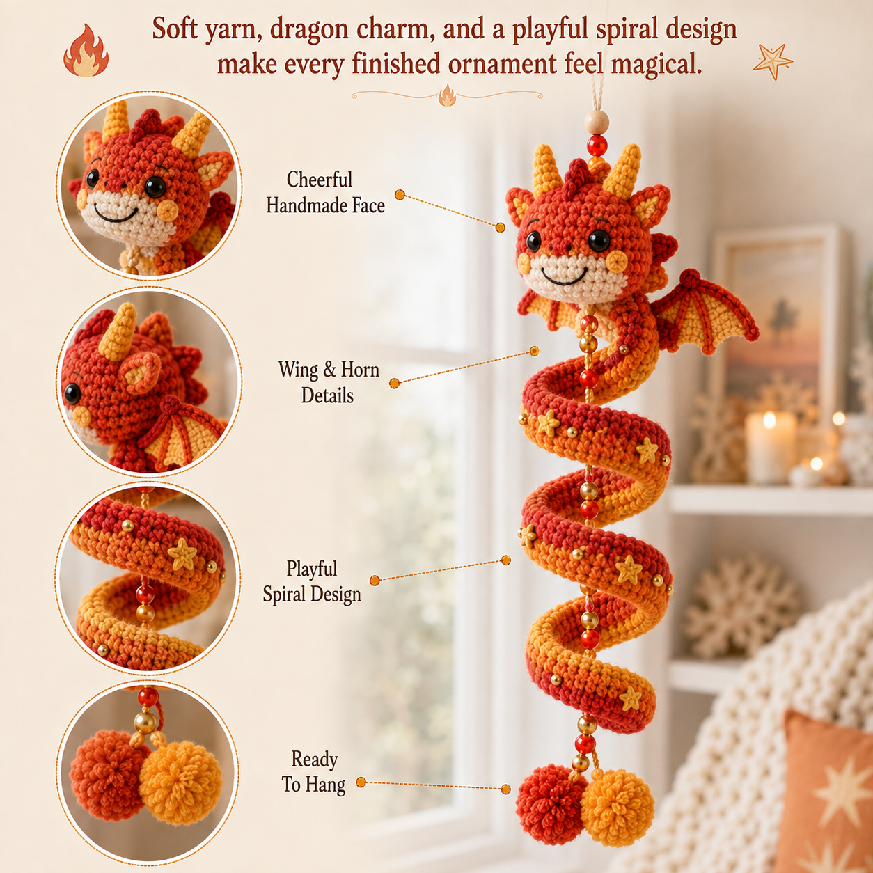 🐉 DIY Dragon Spiral Hanging Ornament Kit