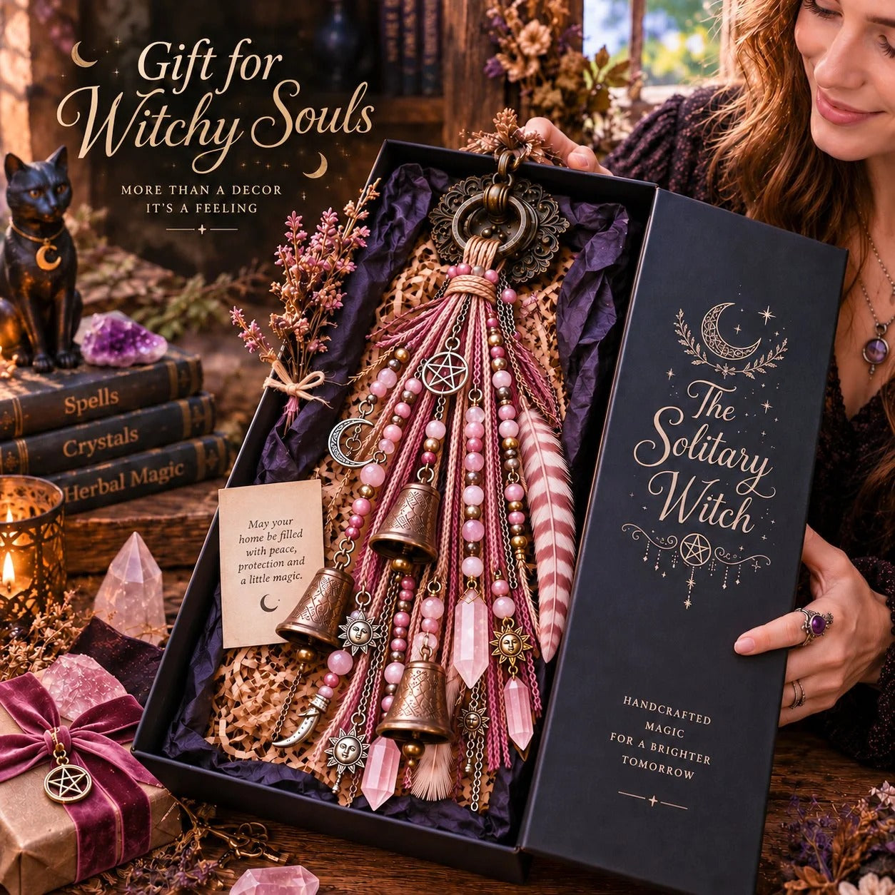 The Solitary Witch Celestial Crystal Bell Door Charm