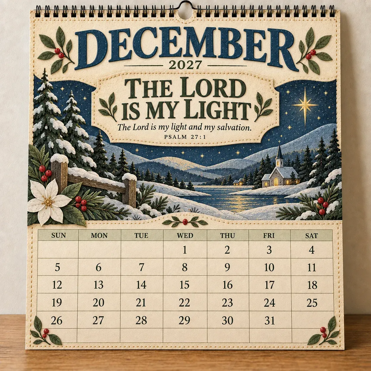 ✝️ 2027 Psalms Wall Calendar | Monthly Scripture & Christian Artwork