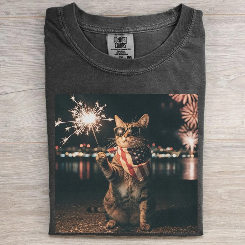 4th of July Cat Lover T-shirt