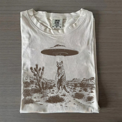 Funny Space Cat Graphic T-shirt