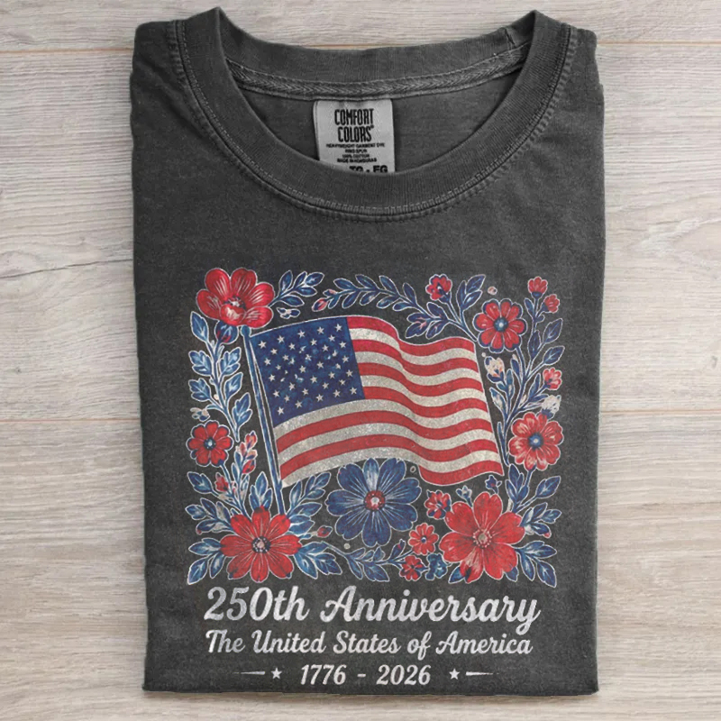 America Anniversary Patriotic Flower T-shirt