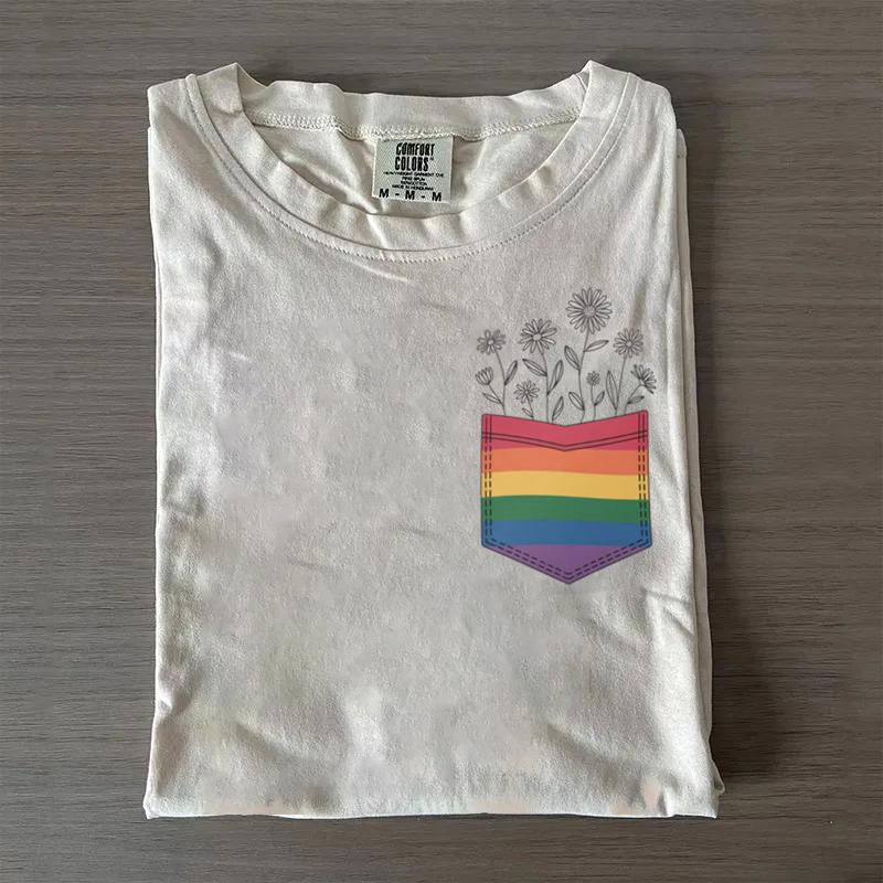 Flower Pocket Pride LGBTQ T-shirt