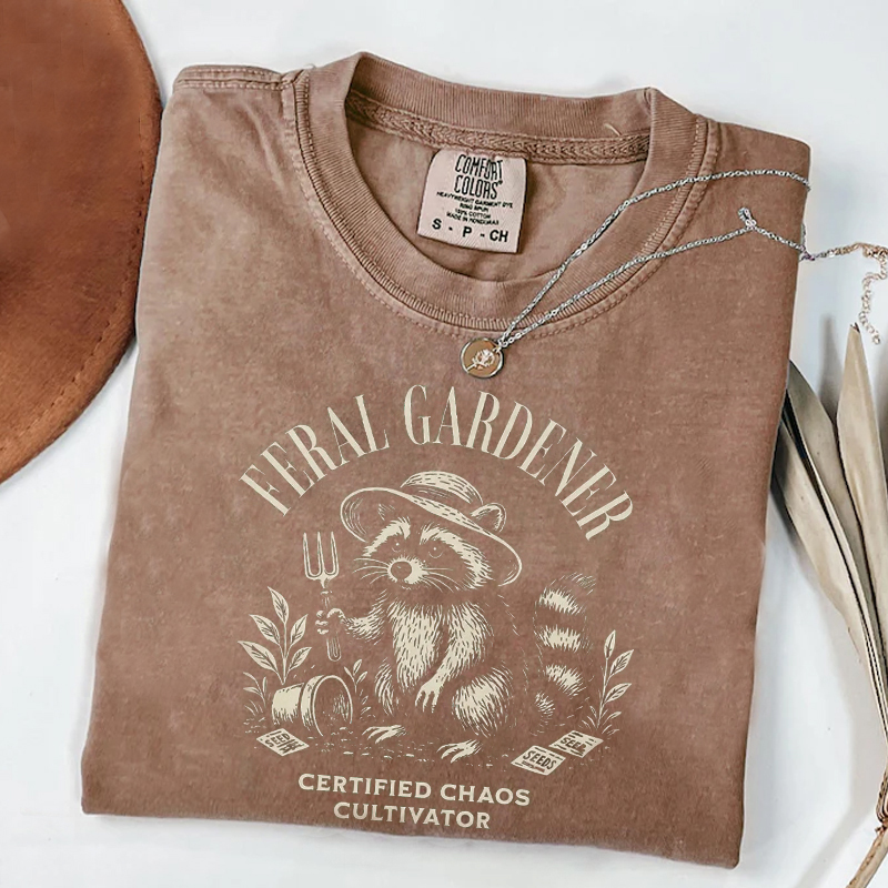 Funny Raccoon Gardening T-shirt