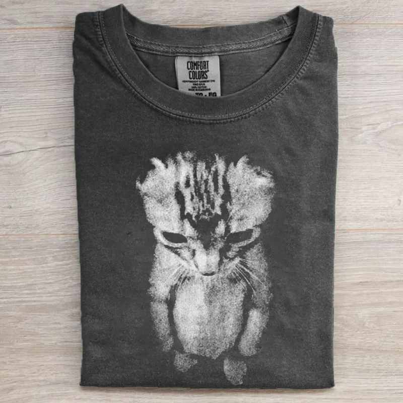 Sad Kitten Meme Standing Cat T-Shirt