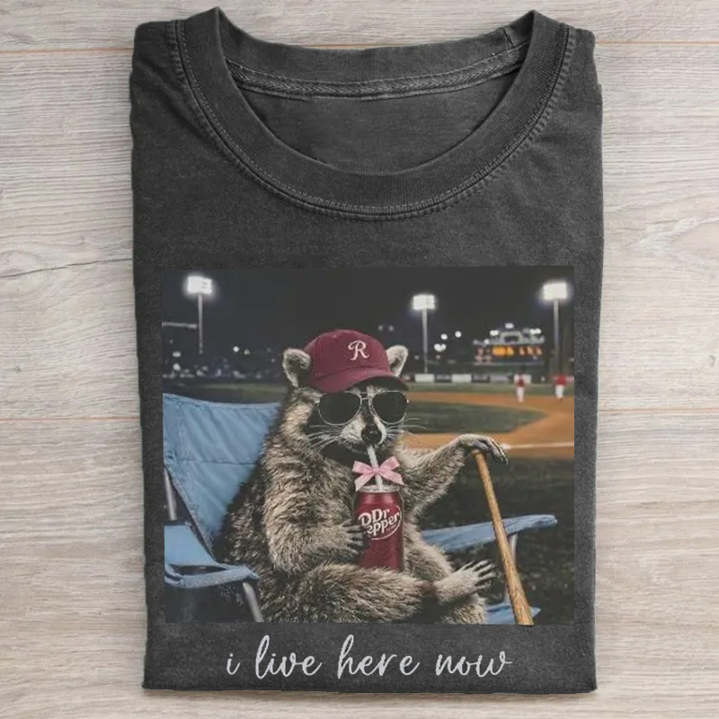 Raccoon Drinking Dr. Pepper T-shirt
