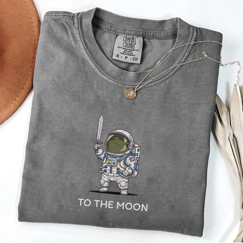 To The Moon Astronaut Frog Graphic T-shirt