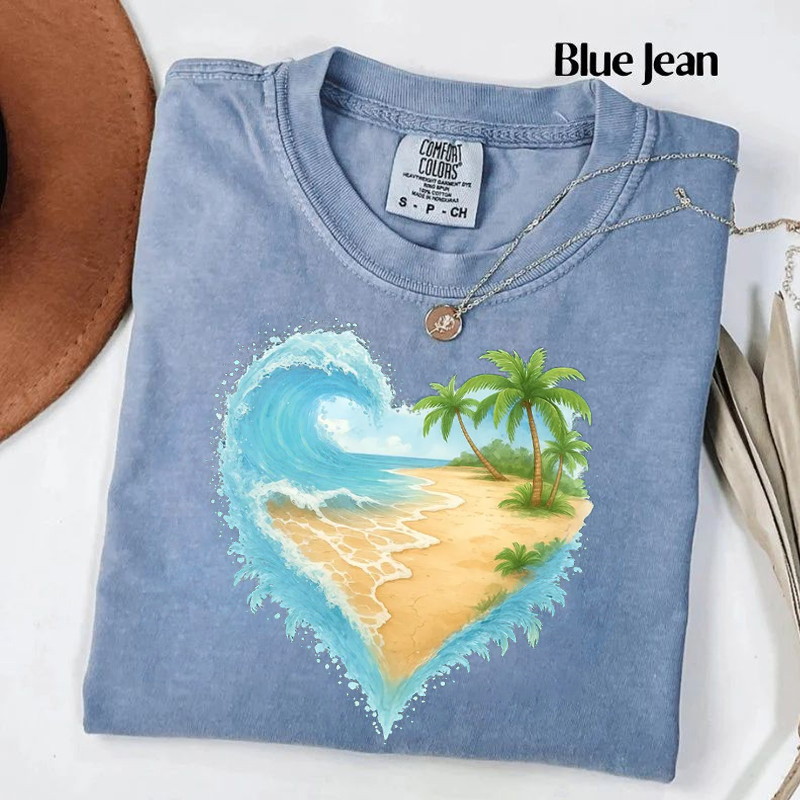 Heart-Shaped Ocean Beach T-shirt