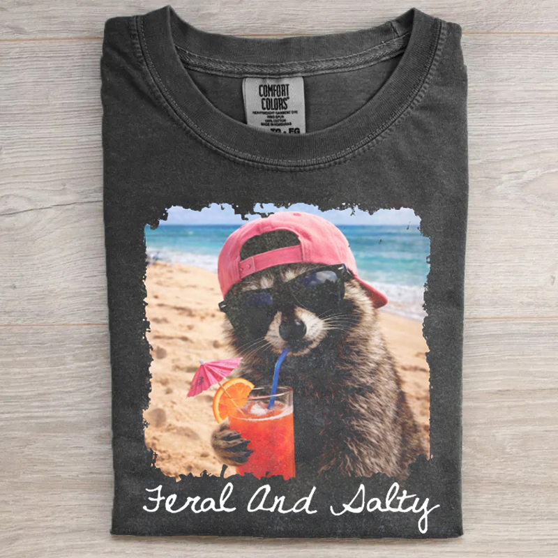 Funny Beach Raccoon T-shirt