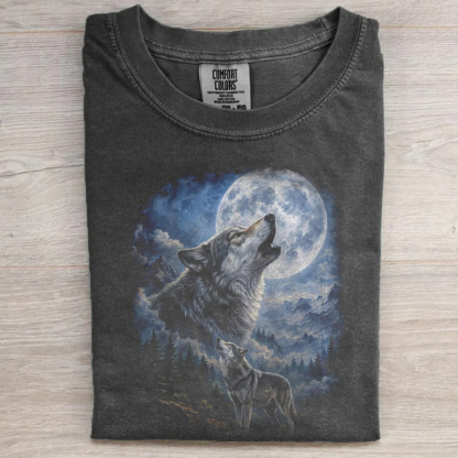 Vintage Howling Wolf Graphic T-shirt