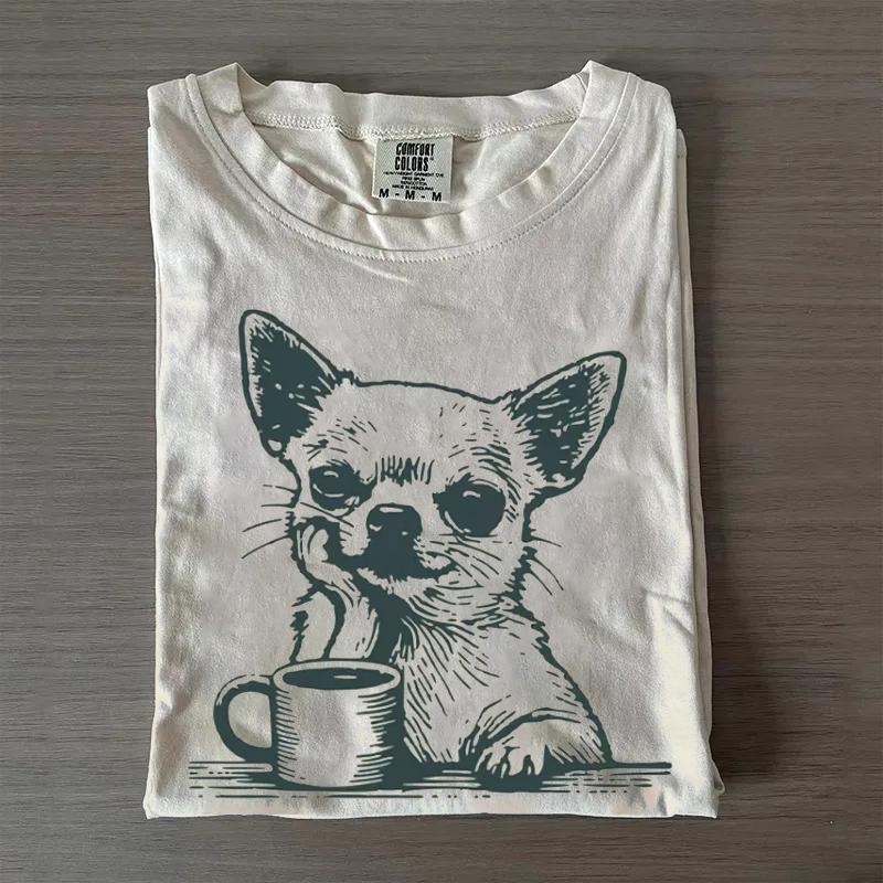 Chihuahua with coffee T-shirt