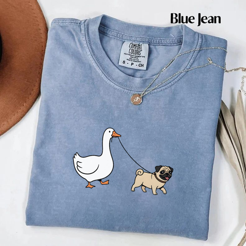 Goose Walking Pug T-shirt