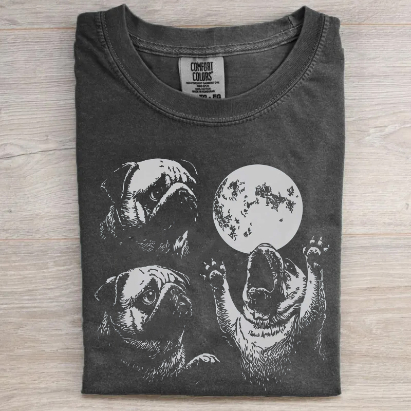 Retro Pug Moon T-shirt