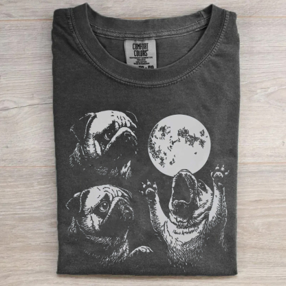 Retro Pug Moon T-shirt